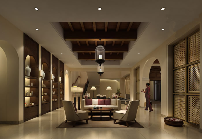 spa水療會(huì)所大廳設(shè)計(jì)效果圖