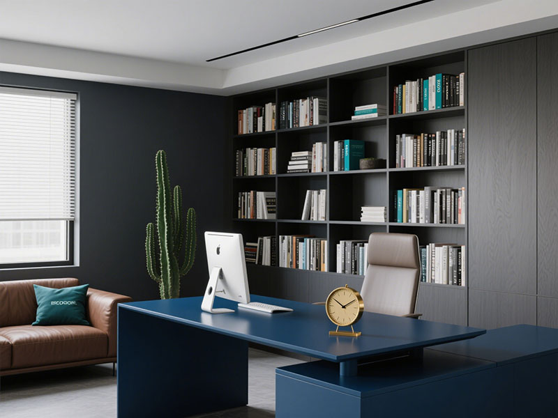 老板辦公室深灰、咖色、藏藍(lán)?色系基調(diào)